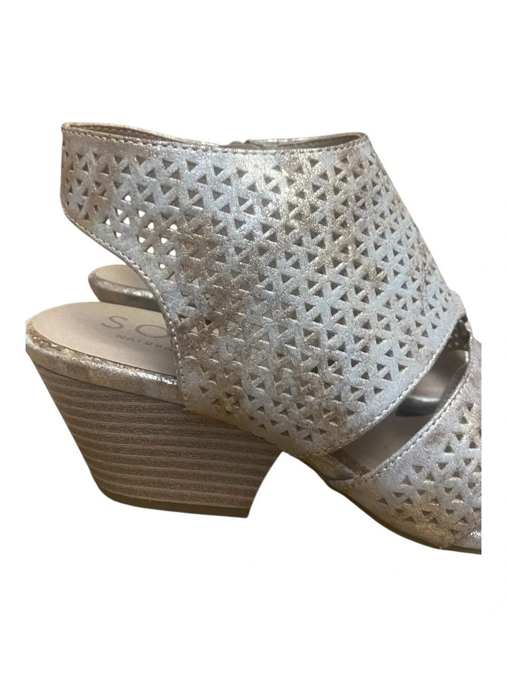 Soul Naturalizer Dez Wedge Gladiator Style Sandals Metallic Gold